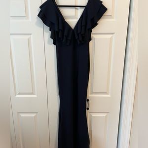 Navy blue mermaid maxi gown/dress